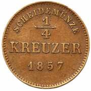 ¼ Kreuzer - Frederick Günther, Germany, 1857-1866 reverse image