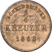 ¼ Kreuzer - Albert, Germany, 1868 reverse image