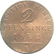 2 Pfennig - Frederick Günther, Germany, 1842 reverse image