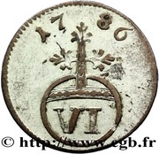 6 Pfennig - Louis Günter II, Germany, 1779-1786 reverse image