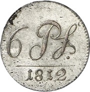 6 Pfennig - Frederick Günther, Germany, 1812-1813 reverse image