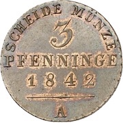 3 Pfenninge - Frederick Günther, Germany, 1842 reverse image