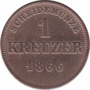 1 Kreuzer - Frederick Günther, Germany, 1864-1866 reverse image