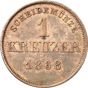 1 Kreuzer - Albert, Germany, 1868 reverse image