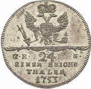 1⁄24 Thaler - John Frederick, Germany, 1753 reverse image