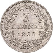 3 Kreuzers - Frederick Günther, Germany, 1866 reverse image