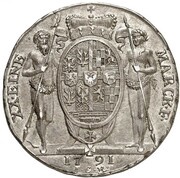 ½ Thaler - Frederick Charles, Germany, 1791 reverse image