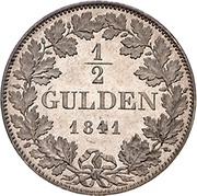 ½ Gulden - Frederick Günther, Germany, 1841-1846 reverse image