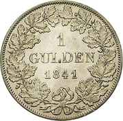 1 Gulden - Frederick Günther, Germany, 1841-1846 reverse image