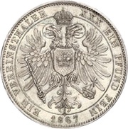 1 Vereinsthaler - Albert, Germany, 1867 reverse image