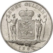 2 Gulden - Frederick Günther, Germany, 1846 reverse image