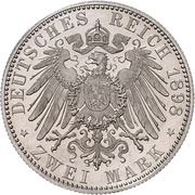 2 Marks - Günther Victor, Germany, 1898 reverse image