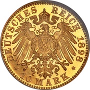 10 Mark - Günther Victor, Germany, 1898 reverse image