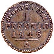1 Pfennig - Günther Frederick Charles II, Germany, 1846-1858 reverse image
