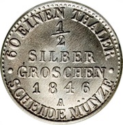 ½ Silbergroschen - Günther Frederick Charles II, Germany, 1846-1858 reverse image