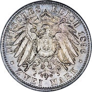 2 Marks - Charles Günther, Germany, 1896 reverse image