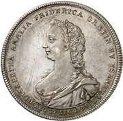 1 Thaler - Christian August Marriage, Germany, 1738 reverse image