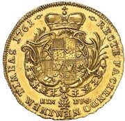 1 Ducat - Christian August, Germany, 1761 reverse image