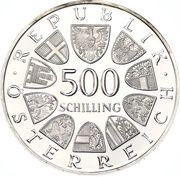 500 Schilling Parliament Building obverse image