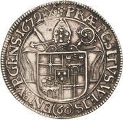 60 Kreuzer - Lothair Frederick of Metternich, Germany, 1672 reverse image