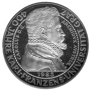 500 Schilling Graz University, Austria, 1985 reverse image