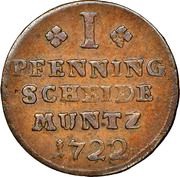 1 Pfenning - Christof Frederick and Jost Christian, Germany, 1715-1722 reverse image