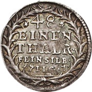1⁄48 Thaler - Christoph Frederick and Jost Christian Ausbeute, Germany, 1707 reverse image
