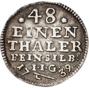 1⁄48 Thaler - Jost Christian and Christof Louis II, Germany, 1739 reverse image