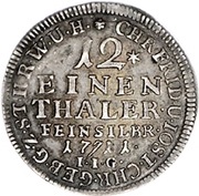 1⁄12 Thaler - Christof Frederick and Jost Christian, Germany, 1709-1736 reverse image