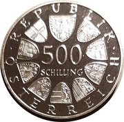 500 Schilling Birth of Salzburg's Archbishop von Raitenau obverse image