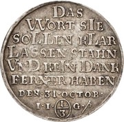 ⅓ Thaler Bicentenary of the Reformation, Germany, 1717 reverse image