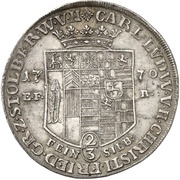 ⅔ Thaler - Charles Louis and Henry Christian Frederick obverse image