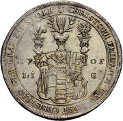 1 Thaler - Christof Frederick and Jost Christian Ausbeutetaler obverse image