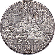 500 Schilling Hallstatt and Lakes region obverse image
