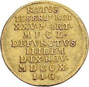 1 Ducat - Louis Christian Death, Germany, 1710 reverse image
