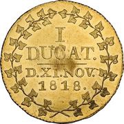 1 Ducat - Christian Frederick Golden Wedding, Germany, 1818 reverse image
