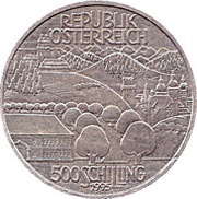 500 Schilling Alpine foothills obverse image