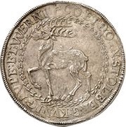1 Thaler - Albert George, Christof I, Wolf Ernest, Botho, John and Henry, Germany, 1575-1577 reverse image