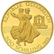 500 Schilling Johann Strauss obverse image