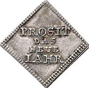 ½ Ducat Klippe; Silver pattern strike; Neue Jahr, Germany, 1700-1750 reverse image