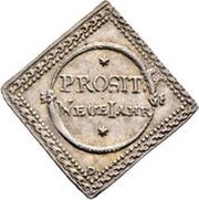 ½ Ducat Klippe; Silver pattern strike; New year, Germany, 1740 reverse image