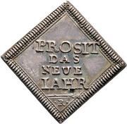 ½ Ducat Klippe; Silver pattern strike; New year, Germany, 1750 reverse image