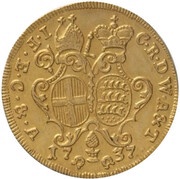 1 Ducat - Charles Rudolph and bishop John Francis Schenk of Württemberg obverse image