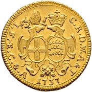 1 Ducat - Charles Rudolph and bishop John Francis Schenk of Württemberg obverse image