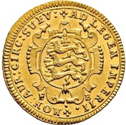 1 Ducat - Charles Rudolph and bishop John Francis Schenk of Württemberg, Germany, 1737 reverse image