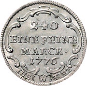 5 Kreuzer - Charles Alexander of Lothringen Konventionskreuzer, Germany, 1776 reverse image