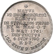 10 Kreuzers - Charles Alexander of Lothringen Death, Germany, 1780 reverse image