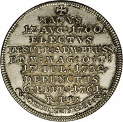¼ Thaler - Clemens August Death of the Grandmaster, Germany, 1761 reverse image