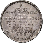 ¼ Thaler - Charles Alexander of Lothringen Death, Germany, 1780 reverse image