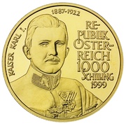 1000 Schilling Kaiser Karl I. obverse image